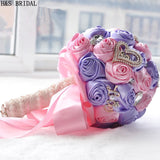 8 Colors Gorgeous Wedding Flowers Bridal Bouquets Artificial Wedding Bouquet Crystal Sparkle With Pearls