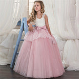 High-end Wedding Dress Elegant Girls' Flower-lace Banquet Dress