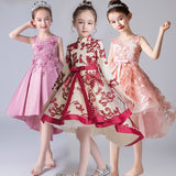 Girls'Campus Graduation Dance Party Tail Dress Flower Girls Wedding Bridesmaids' Tail