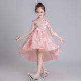 Girls'Campus Graduation Dance Party Tail Dress Flower Girls Wedding Bridesmaids' Tail