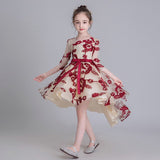 Girls'Campus Graduation Dance Party Tail Dress Flower Girls Wedding Bridesmaids' Tail