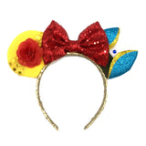 Disney Parks Beauty And Beast Aladdin Magic Carpet Mickey Mouse Ears Girls Women Hairband Party Hair-Bands Plush Toy Head Hoop