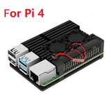 Raspberry Pi 4 Case Enclosure CNC Aluminum Cover Heatsink Cooling Fan for Raspberry Pi 4 Model B 3B 3B+