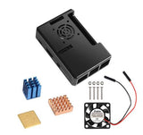 Raspberry Pi 4 Case Enclosure CNC Aluminum Cover Heatsink Cooling Fan for Raspberry Pi 4 Model B 3B 3B+