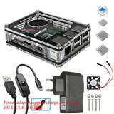 Raspberry Pi 4 Case Enclosure CNC Aluminum Cover Heatsink Cooling Fan for Raspberry Pi 4 Model B 3B 3B+