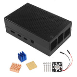 Raspberry Pi 4 Case Enclosure CNC Aluminum Cover Heatsink Cooling Fan for Raspberry Pi 4 Model B 3B 3B+