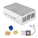 Raspberry Pi 4 Case Enclosure CNC Aluminum Cover Heatsink Cooling Fan for Raspberry Pi 4 Model B 3B 3B+