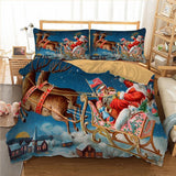 Christmas series Santa Claus Xmas printed Duvet / Quilt Cover set HD printed bed linens set queen twin bedding set 3pcs