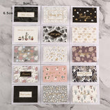15pcs/lot Mix Designs thank you for you best wishes Folding card gift message card DIY decoration Holiday greeting card envelope