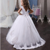 Little Flower Girl Dresses for Weddings Banquet Dress Girl Beaded Birthday First Communion Dresses Petals Long Sleeves Ball Gown
