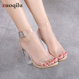 Transparent PVC Jelly Sandals Open Toed High Heels Pumps