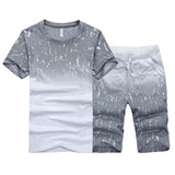 Men's Beach Sets Summer Short Casual Suits Sportswear Mens Clothing Man Two Pieces Fashion Print Sets Male sweatshirt Men Brand