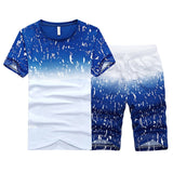 Men's Beach Sets Summer Short Casual Suits Sportswear Mens Clothing Man Two Pieces Fashion Print Sets Male sweatshirt Men Brand