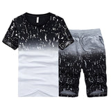 Men's Beach Sets Summer Short Casual Suits Sportswear Mens Clothing Man Two Pieces Fashion Print Sets Male sweatshirt Men Brand