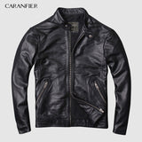 CARANFIER DHL Free Shipping Mens 100% Cowhide Genuine Leather Jacket  High quality old retro motorcycle leather jacket 3XL