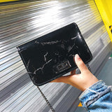 Marble Pattern Shoulder Bag Lock Buckle Wild Messenger Small Square