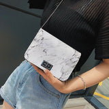 Marble Pattern Shoulder Bag Lock Buckle Wild Messenger Small Square