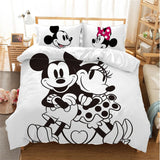Hot Sale Disney Home Cute Mickey Mouse Bedding Set Cartoon Cotton Bed Linen for Children Boys Girl Gift Duvet Cover Flat Sheet