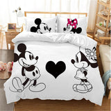 Hot Sale Disney Home Cute Mickey Mouse Bedding Set Cartoon Cotton Bed Linen for Children Boys Girl Gift Duvet Cover Flat Sheet