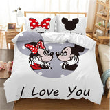 Hot Sale Disney Home Cute Mickey Mouse Bedding Set Cartoon Cotton Bed Linen for Children Boys Girl Gift Duvet Cover Flat Sheet