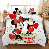 Hot Sale Disney Home Cute Mickey Mouse Bedding Set Cartoon Cotton Bed Linen for Children Boys Girl Gift Duvet Cover Flat Sheet
