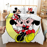 Hot Sale Disney Home Cute Mickey Mouse Bedding Set Cartoon Cotton Bed Linen for Children Boys Girl Gift Duvet Cover Flat Sheet