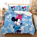 Hot Sale Disney Home Cute Mickey Mouse Bedding Set Cartoon Cotton Bed Linen for Children Boys Girl Gift Duvet Cover Flat Sheet
