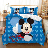 Hot Sale Disney Home Cute Mickey Mouse Bedding Set Cartoon Cotton Bed Linen for Children Boys Girl Gift Duvet Cover Flat Sheet