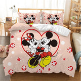 Hot Sale Disney Home Cute Mickey Mouse Bedding Set Cartoon Cotton Bed Linen for Children Boys Girl Gift Duvet Cover Flat Sheet