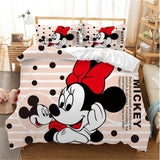 Hot Sale Disney Home Cute Mickey Mouse Bedding Set Cartoon Cotton Bed Linen for Children Boys Girl Gift Duvet Cover Flat Sheet