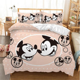 Hot Sale Disney Home Cute Mickey Mouse Bedding Set Cartoon Cotton Bed Linen for Children Boys Girl Gift Duvet Cover Flat Sheet