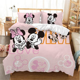 Hot Sale Disney Home Cute Mickey Mouse Bedding Set Cartoon Cotton Bed Linen for Children Boys Girl Gift Duvet Cover Flat Sheet