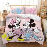 Hot Sale Disney Home Cute Mickey Mouse Bedding Set Cartoon Cotton Bed Linen for Children Boys Girl Gift Duvet Cover Flat Sheet
