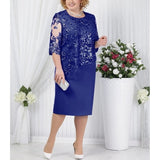 Plus Size Mother Of The Bride Dresses Half Sleeve Formal Wedding Party Gown