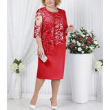 Plus Size Mother Of The Bride Dresses Half Sleeve Formal Wedding Party Gown