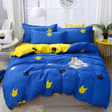 Solstice Home Textile Black Lattice Duvet Cover Pillowcase Bed Sheet Simple Boy Girls Bedding Sets 3/4Pcs Single Double Bedlinen