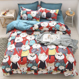 Solstice Home Textile Black Lattice Duvet Cover Pillowcase Bed Sheet Simple Boy Girls Bedding Sets 3/4Pcs Single Double Bedlinen