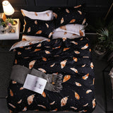 Classic Red Christmas Snowflake Bedding Set Unicorn Bed Linen Duvet Cover Flat Sheet Pillowcase Sets Queen King Twin Full Size