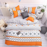 Classic Red Christmas Snowflake Bedding Set Unicorn Bed Linen Duvet Cover Flat Sheet Pillowcase Sets Queen King Twin Full Size