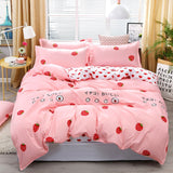 Solstice Cartoon Pink Love symbol Bedding Sets 3/4pcs Children's Boy Girl And Adult Bed Linings Duvet Cover Bed Sheet Pillowcase