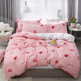 Solstice Cartoon Pink Love symbol Bedding Sets 3/4pcs Children's Boy Girl And Adult Bed Linings Duvet Cover Bed Sheet Pillowcase