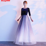 DongCMY Long Formal Navy Dress Plus Size