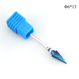 ERUIKA 6 Types Blue Tungsten Carbide Nail Drill Electric Manicure Machine Accessories Bits Milling Cutter Burr Nail Art Tools