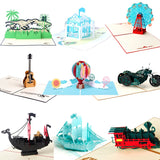 3D Pop up Birthday Cards Christening Baby Shower Invitations Laser Cut Thank You Gifts Cards Anniversary Christmas with Envelope
