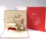 3D Pop up Birthday Cards Christening Baby Shower Invitations Laser Cut Thank You Gifts Cards Anniversary Christmas with Envelope