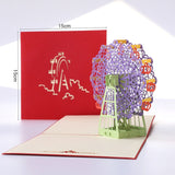 3D Pop up Birthday Cards Christening Baby Shower Invitations Laser Cut Thank You Gifts Cards Anniversary Christmas with Envelope