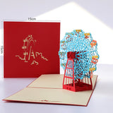 3D Pop up Birthday Cards Christening Baby Shower Invitations Laser Cut Thank You Gifts Cards Anniversary Christmas with Envelope