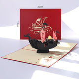 3D Pop up Birthday Cards Christening Baby Shower Invitations Laser Cut Thank You Gifts Cards Anniversary Christmas with Envelope