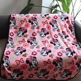 Disney Super Soft Coral Fleece Floral Minnie Mouse Traveling Blanket Throw for Toddler Baby Girls on Crib Sleeping Covers