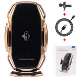 Two-Point Smart Induction Wireless Charger Car Mount 10W Fast Charge Holder for Samusng S10/10+/9/8 Note9 Iphone XS XR XS MAX Qi